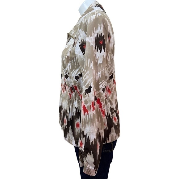 Zenergy By Chico's Beige Brown Orange Zip Jacket - Picture 5 of 9